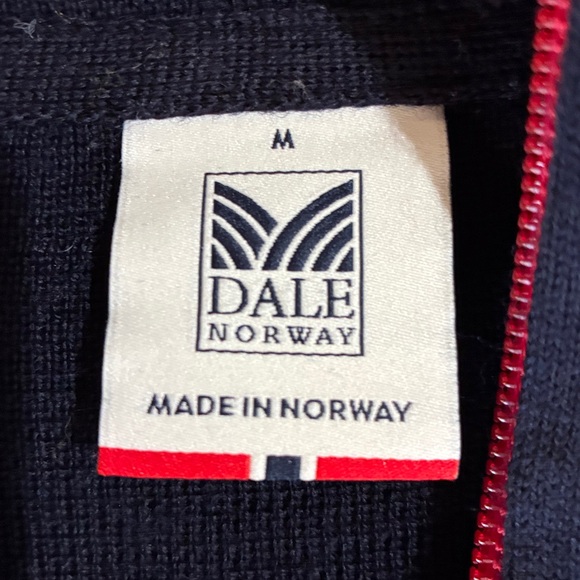 Dale of Norway Wool Half Zip Navy White Red Sweater - Picture 6 of 7